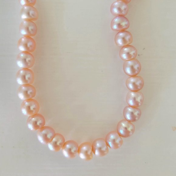 Freshwater Pink Pearl Strand Necklace - 16" - Picture 5 of 6